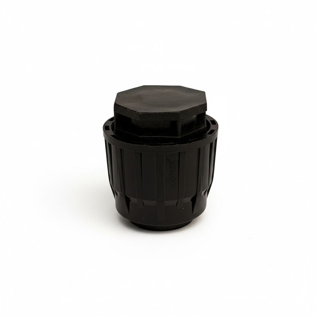 plastic poly fittings end cap - compression push fittings